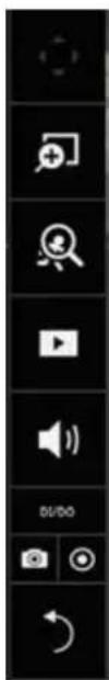 Vertical toolbar with icons for video, audio, video, speaker, and refresh controls