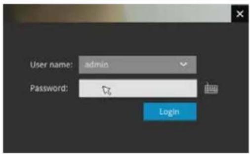 User name: admin Password: Login