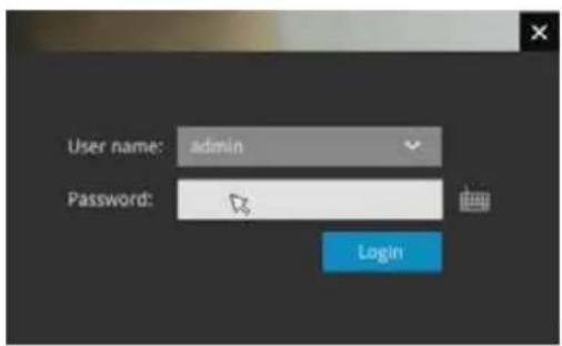 User name: admin Password: Login