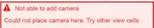 Not able to add camera Could not place camera here. Try other view cells.