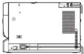 MITSUBISHI CP-D90DW - SECURING THE POWER CORD AND USB CABLE - 1