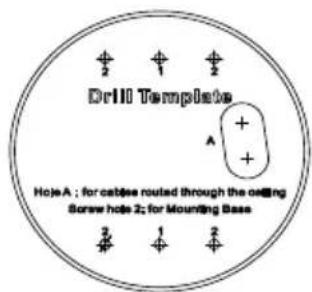 Drill Template Hole A : for cable routed through the oiling Screw hole 2; for Mounting Base