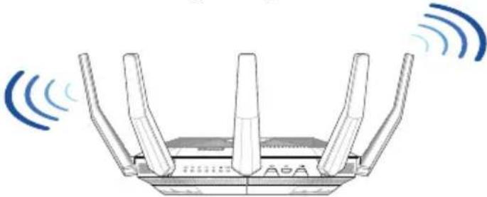ASUS RT-AX89X - Nastavitev položaja vašega brezžičnega usmerjevalnika - 1