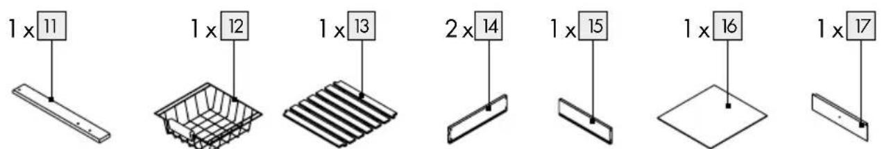 1 x 11 1 x 12 1 x 13 2 x 14 1 x 15 1 x 16 1 x 17