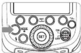 Diagram of a digital multimeter front panel with labeled buttons and a 'SET' button