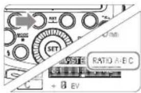 SET 0 mm RATIO A: B C + 8 EV