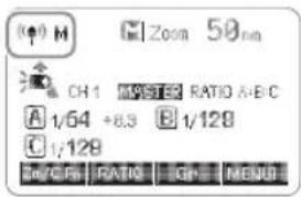 (M) M Zoom 50mm CH 1 MS T E C RATIO A+B/C A 1/64 +8.3 B 1/128 C 1/128 R/C F S RATIO Q P MENU