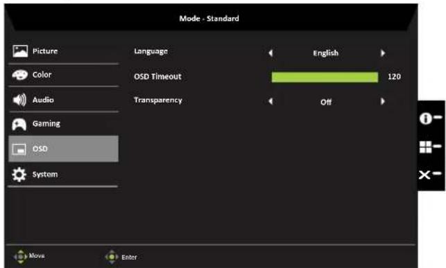 ACER PE320QK - OSD (Skærmmenu) - 1