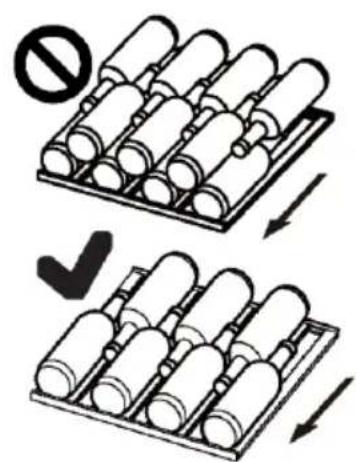 Diagram illustrating a mechanical or electronic device with multiple rollers and directional arrows, including a prohibition symbol and checkmark.
