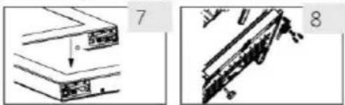 Two technical diagrams showing a device stack and its exploded view, labeled 7 and 8 (no text or symbols present)