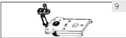 Simple line drawing of a mechanical device with a lever and base plate (no text or symbols)