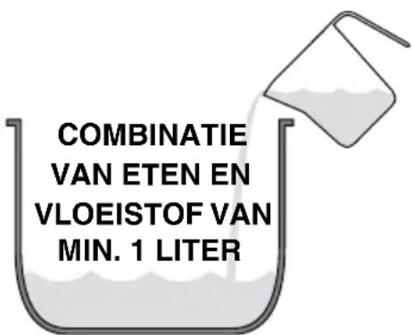 COMBINATIE VAN ETEN EN VLOEISTOF VAN MIN. 1 LITER