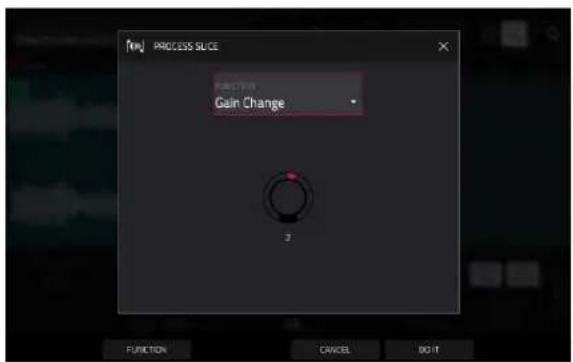 PROCESS SLICE FUNCTION Gain Change 3 FUNCTION CANCEL DO IT
