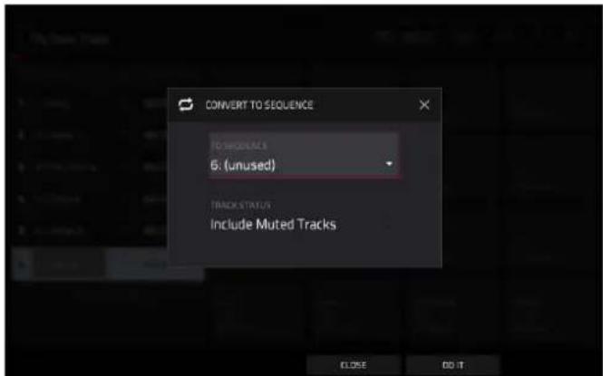 CONVERT TO SEQUENCE To sequiACS 6. (unused) TRACK STRuktur Include Muted Tracks