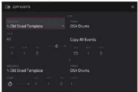 COPY EVENTS 1: Old Skool Template OSK Drums All Copy All Events 1 1 0 33 1 0 Sequations 1: Old Skool Template OSK Drums START 1 1 0 1