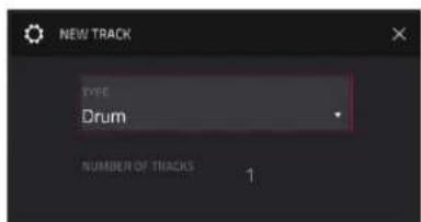 NEW TRACK TYPE Drum NUMBER OF TRACKS 1