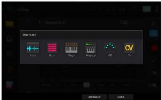 ADD TRACK Audio Drum Plug Keygroup MIDI CV ADAMICED CLOSE