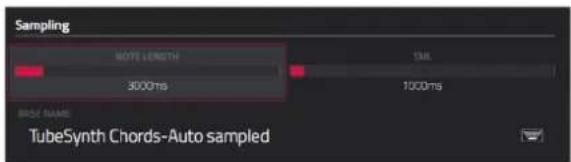 Sampling NOTE LENGTH 3000ms 1000ms BROZ NAME: TubeSynth Chords-Auto sampled