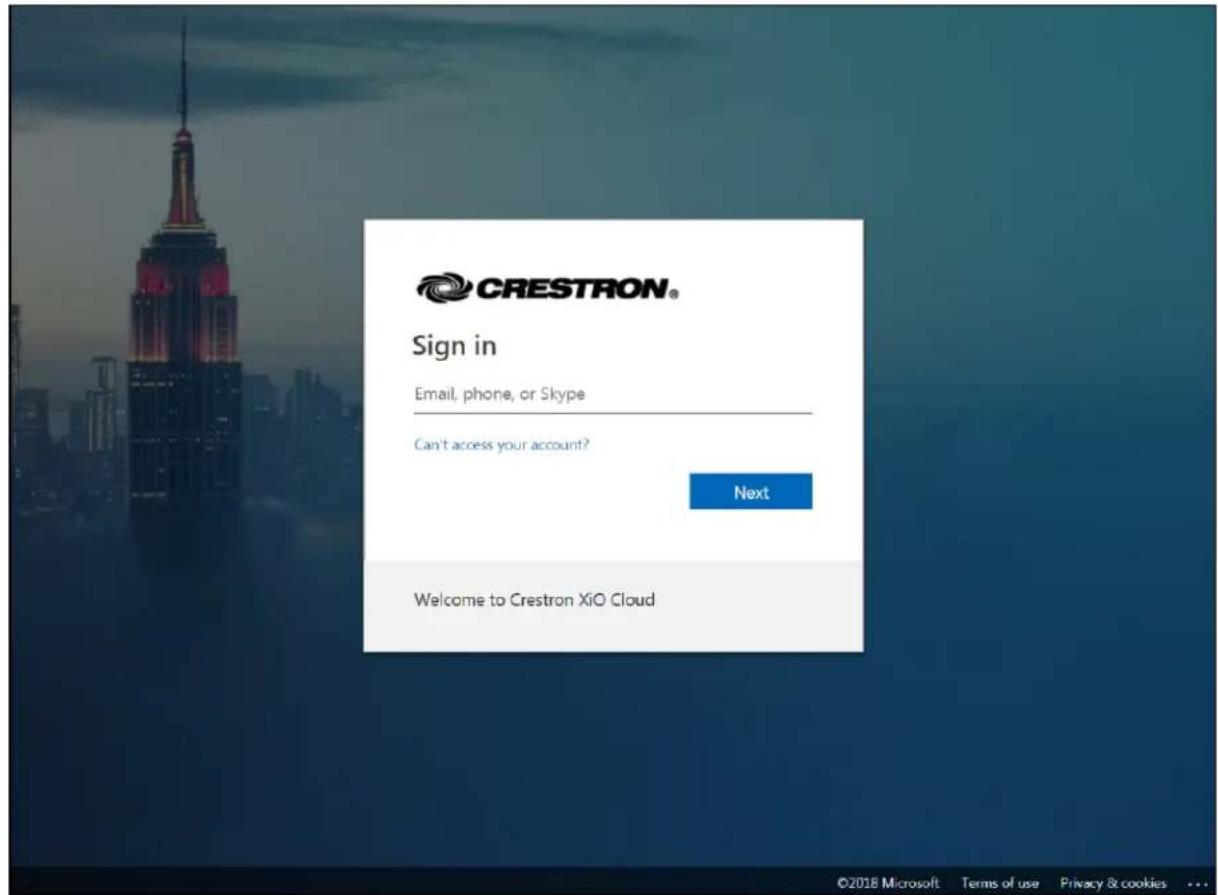 CRESTRON® Sign in Email, phone, or Skype Can't access your account? Next Welcome to Crestron XiO Cloud