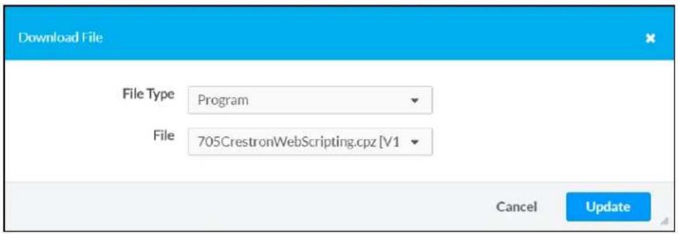 Download File File Type Program File 705CrestronWebScripting.cpz [V1 Cancel Update