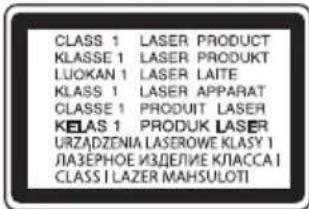 CLASS 1 LASER PRODUCT KLASSE 1 LASER PRODUKT LUOKAN 1 LASER LAITE KLASS 1 LASER APPARAT CLASSE 1 PRODUIT LASER KELAS 1 PRODUK LASER URZADZENIA LASEROWE KLASY 1 ЛАЗЕРНОЕ ИЗДЕЛИЕ КЛАССА I CLASS I LAZER MAHSULOTI