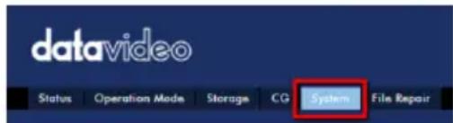 datavideo Status Operation Mode Storage CG System File Repair
