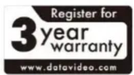DataVideo NVS-33 - Three Year Warranty - 1
