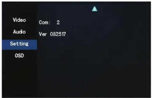 Video Com: 2 Audio Ver 082517 Setting OSD