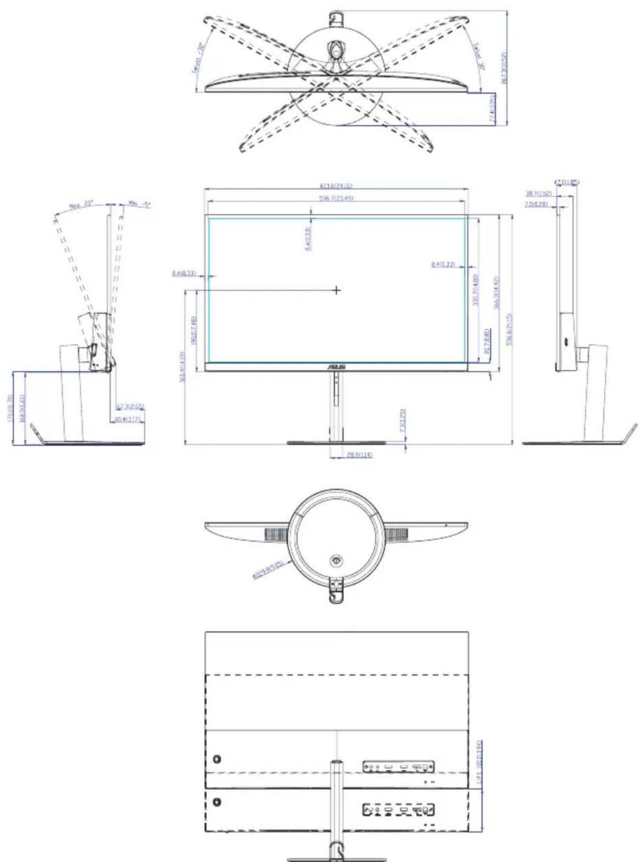 ASUS Designo MZ27AQL - Produktmål - 1