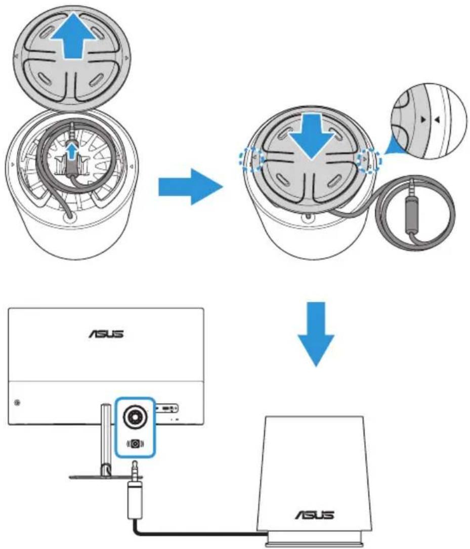 ASUS Designo MZ27AQL - Sådan forbindes wooferen - 1