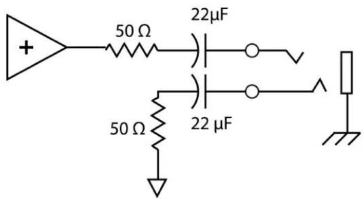 + 50 Ω 22μF 50 Ω 22 μF