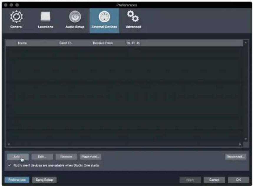PRESONUS Quantum 2626 - Opsætning af et eksternt MIDI-lydmodul fra startsiden. - 1