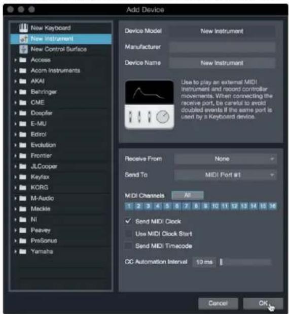 PRESONUS Quantum 2626 - Opsætning af et eksternt MIDI-lydmodul fra startsiden. - 2