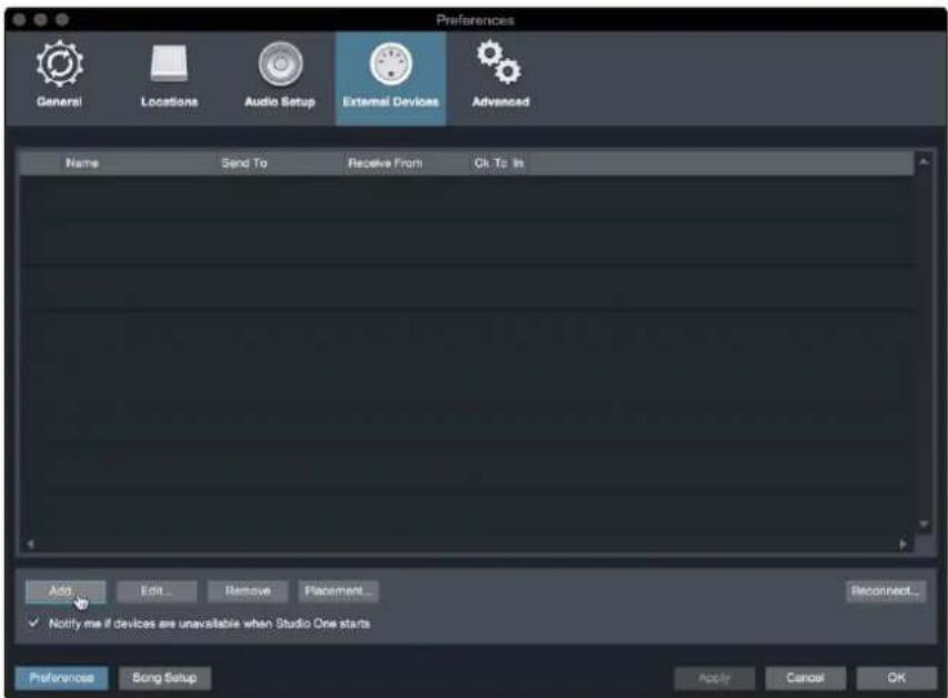 PRESONUS Quantum 2626 - Konfiguration af MIDI-enheder - 2