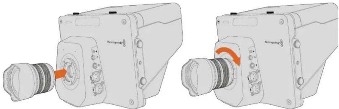 Blackmagic Design Studio Camera 4K 2 - Colocación del objetivo - 1