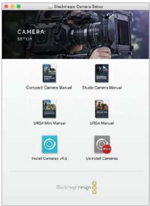 Blackmagic Camera Setup CAMERA SETUP Compact Camera Manual Studio Camera Manual URSA Mini Manual URSA Manual Install Cameras v4.5 Uninstall Cameras Blackmagic design