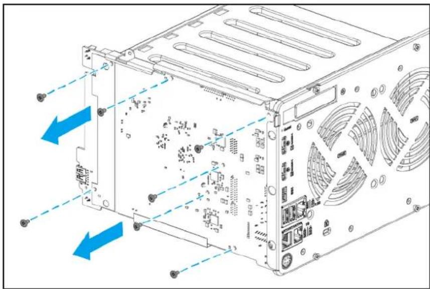 Technical diagram of a computer drive chassis showing internal components and ventilation ducts (no text or labels)