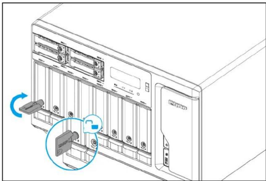 Technical diagram of a server rack with labeled ports and a highlighted connection point showing a device with a blue logo.