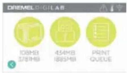 DREMEL DIGITAL 10MB 375MB 434MB 1885MB PRINT QUEUE