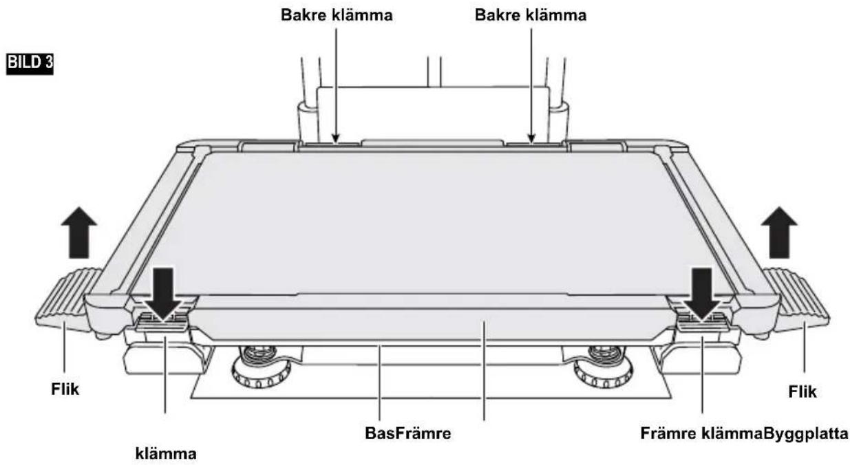 BILD 3 Bakre klämma Bakre klämma Flik klämma BasFrämre Flik Främre klämmaByggplatta