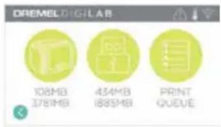 DREMEL DIGILAB 108MB 375MB 434MB 1885MB PRINT QUEUE