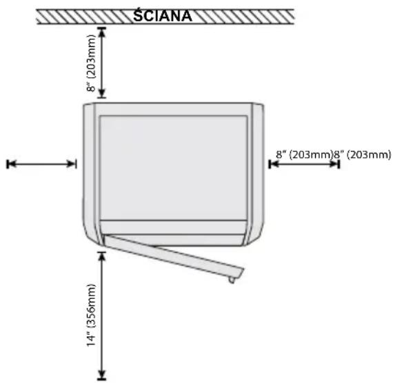 ŚCIANA 8" (203mm) 8" (203mm)8" (203mm) 14" (356mm)