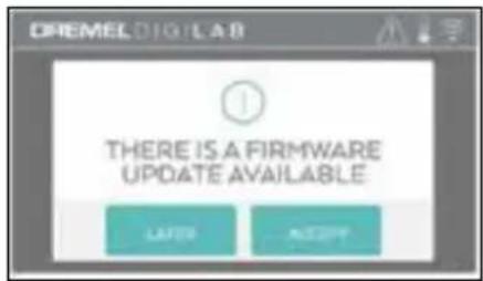 CREMEL DIGLAB THERE IS A FIRMWARE UPDATE AVAILABLE LAYER ACCEPT
