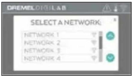DREMELO DIGIL LAB SELECT A NETWORK: NETWORK 1 NETWORK 2 NETWORK 3 NETWORK 4