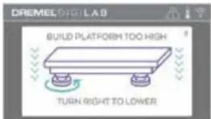 DRIEMEL DREAMLAB BUILD PLATFORM TOO HIGH TURN RIGHT TO LOWER