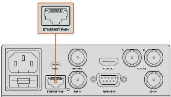 ETHERNET PoE+ USB-C REF OUT HDMI OUT A B 30X OUT ETHERNET PoE+ REF IN REMOTE IN SDI IN
