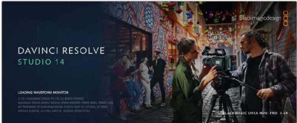 DAVINCI RESOLVE STUDIO 14 LOADING WAVEFORM MONITOR 2017.7 BLACKMAGIC DESIGN PTV LTD. SU RIGHTS RESERVED BLACKMAGIC DESIGN, DAMINO RESOLVE, POWER WINDOWS, POWER GRADE, POWER LUTURE WIRE TRADING WITH BLACKMAGIC DESIGN, PATATO, ARISTEL, CUSTOEL, SUIKSHOU, BARTA53, CURELIO, 537/1932, GABOT-4C, 4830249, UPON67157A BLACKMAGIC URSA MINI PRO 4.6K