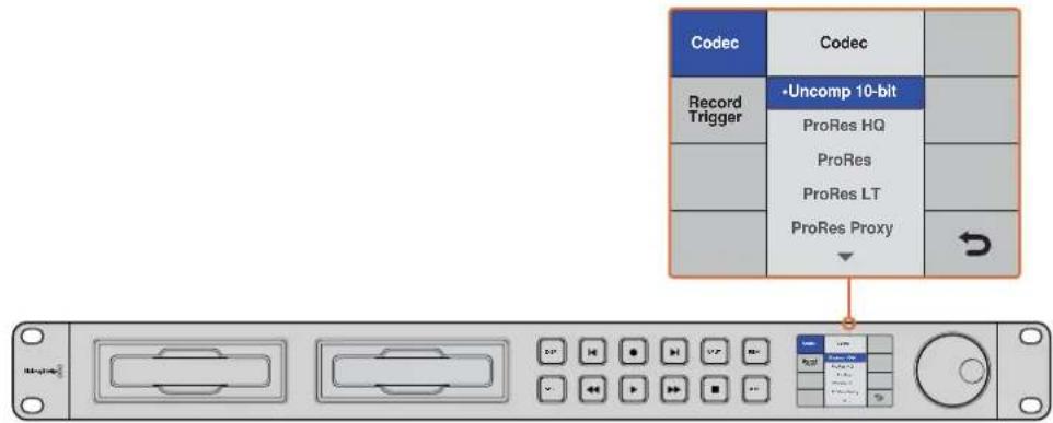 Codec Record Trigger -Uncomp 10-bit ProRes HQ ProRes ProRes LT ProRes Proxy