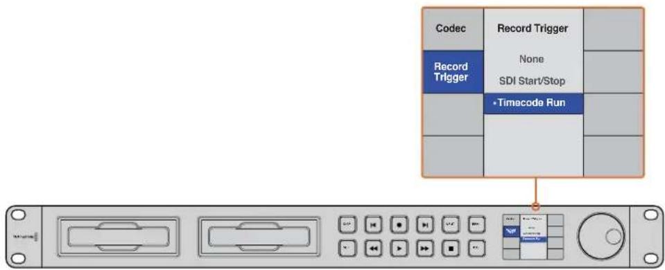 Codec Record Trigger None SDI Start/Stop • Timecode Run