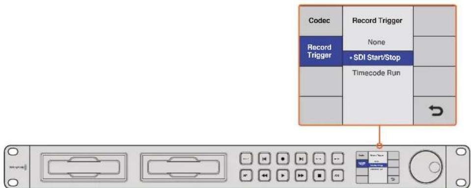 Codec Record Trigger None • SDI Start/Stop Timecode Run